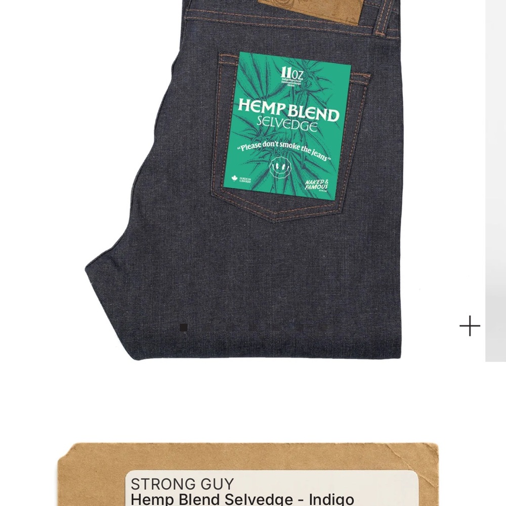 Naked & Famous Denim Hemp Blend Jeans - Dark Blue